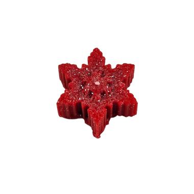 Candela Profumata Fiocco di Neve Rosso Brinato cm.6/7 4 Modelli