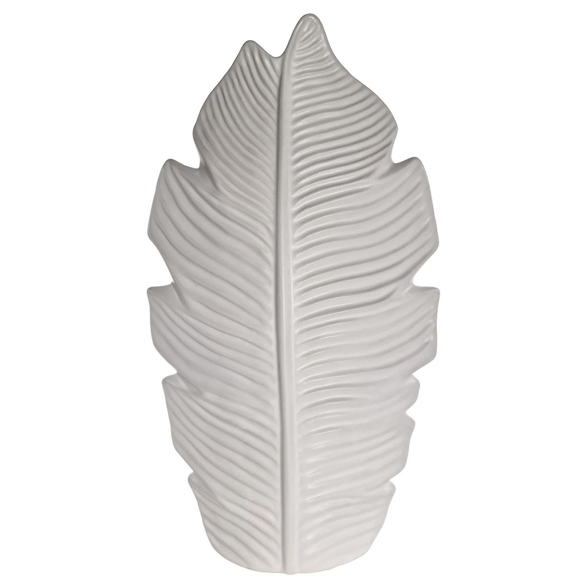 Vaso Ceramica Gea Foglia Bianco cm.31x16x4 | Innova