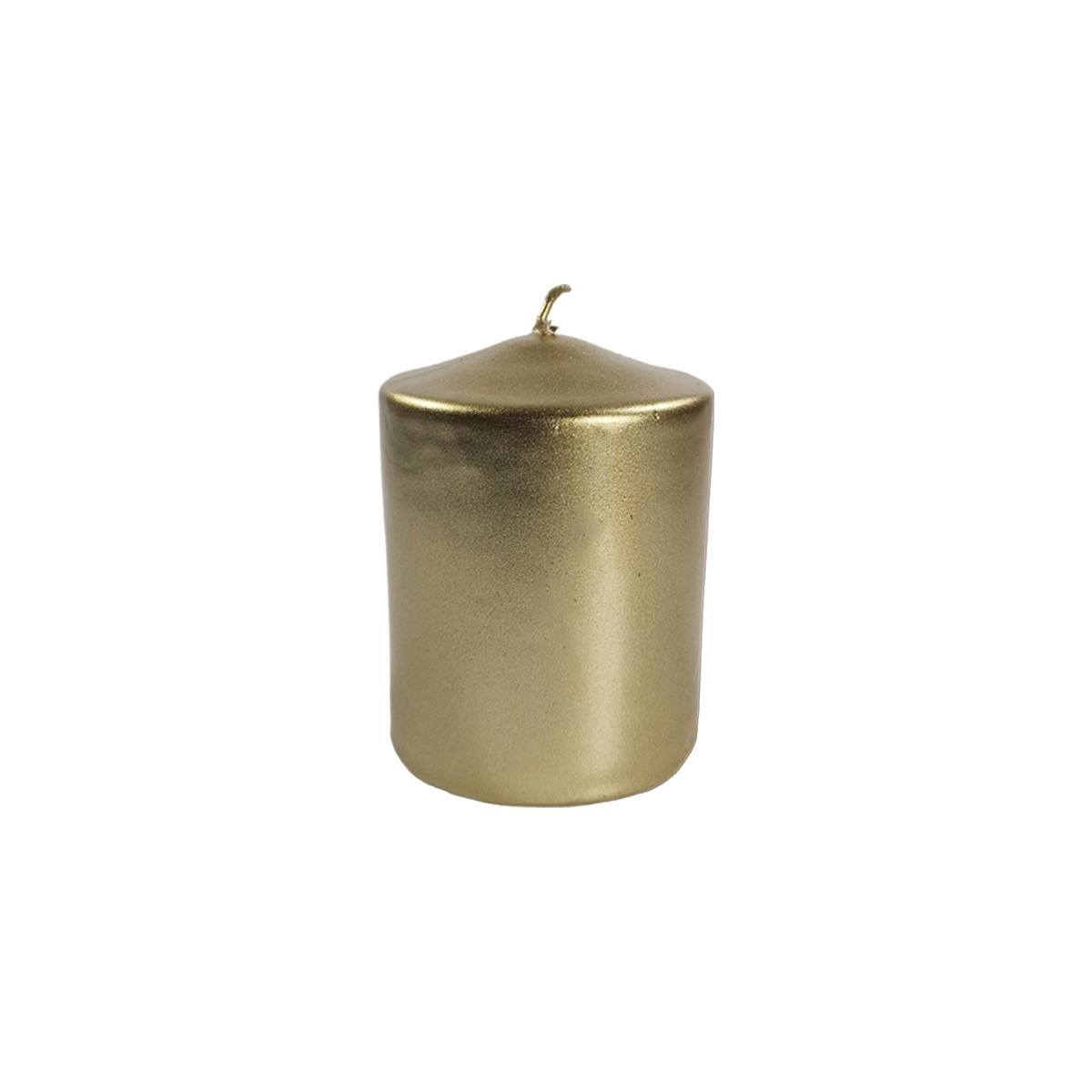 Candela cilindrica Oro cm.Ø7,5x10