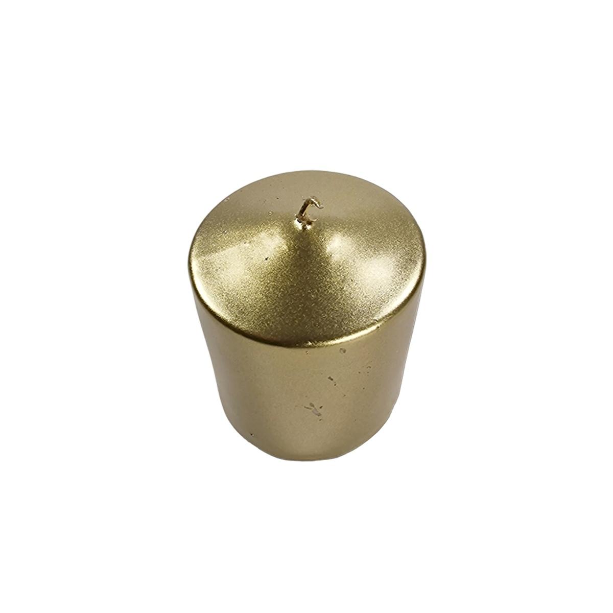 Candela cilindrica Oro cm.Ø7,5x10