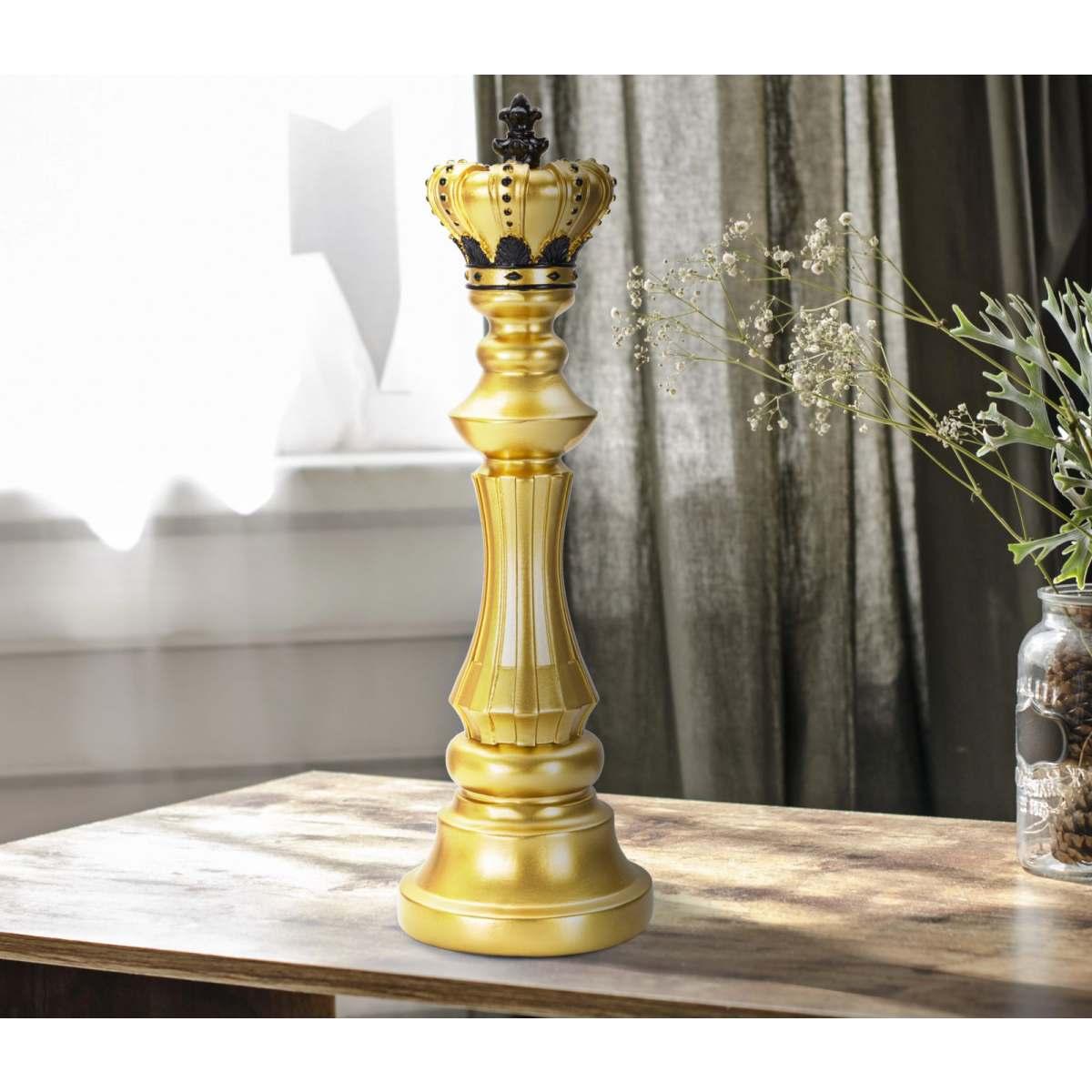 Scultura Re Oro e Nero cm.Ø13x40,5 | Mauro Ferretti