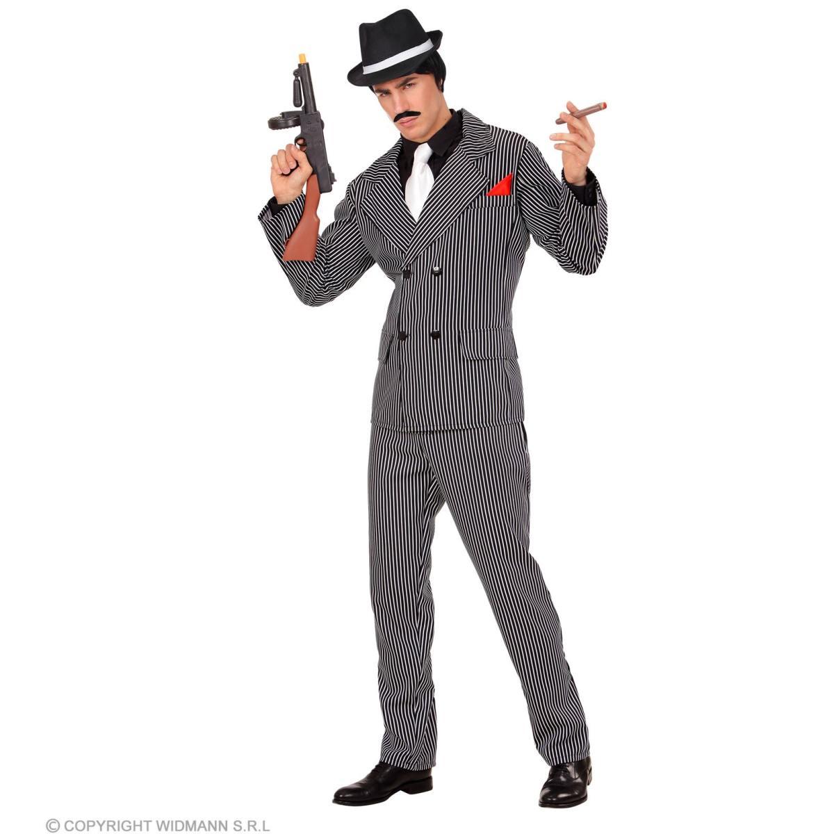 Costume Gangster Padrino Nero Gessato |Widmann