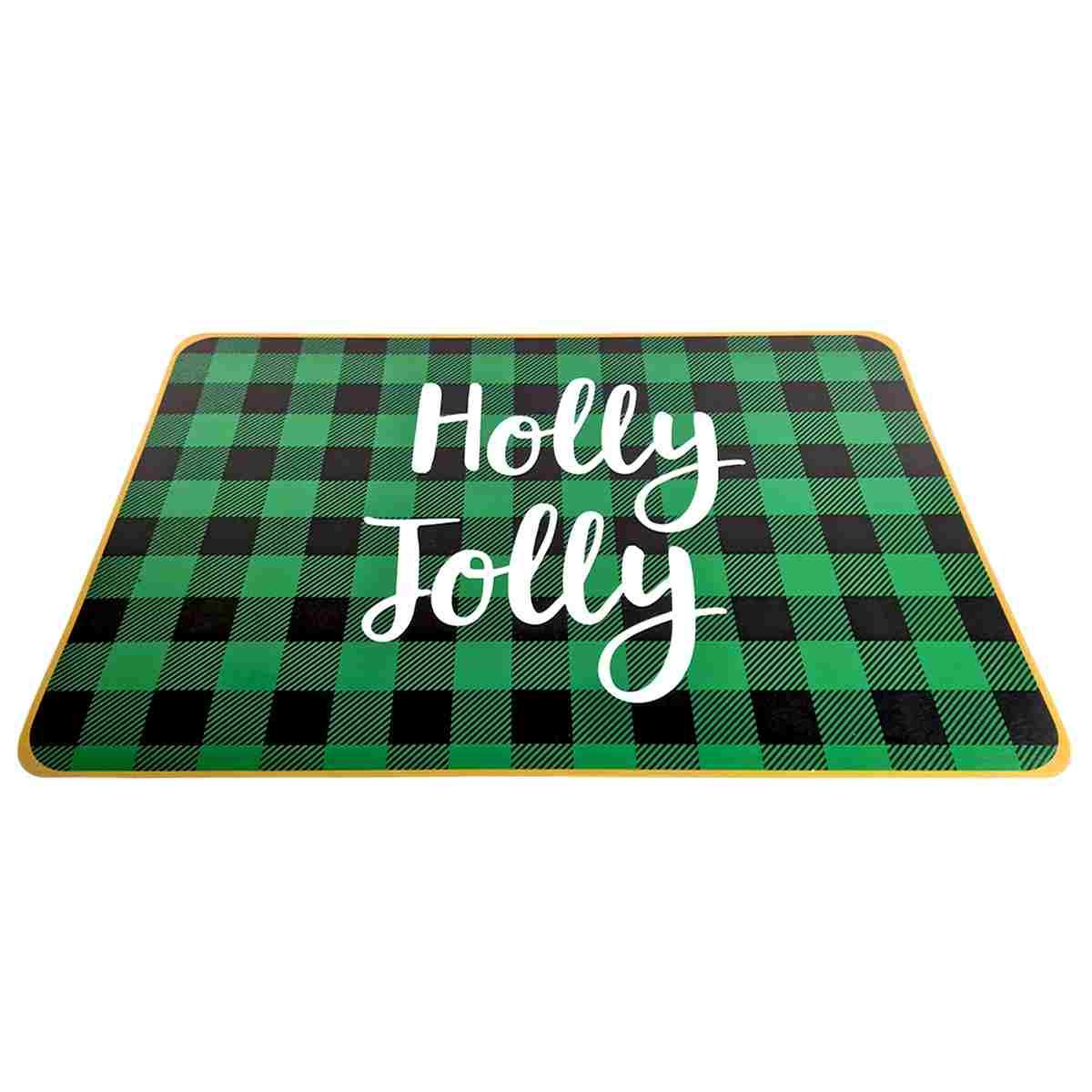 Tovaglietta Natalizia Sottopiatto PVC Tartan Quadri Verde cm.30x46 |Fade