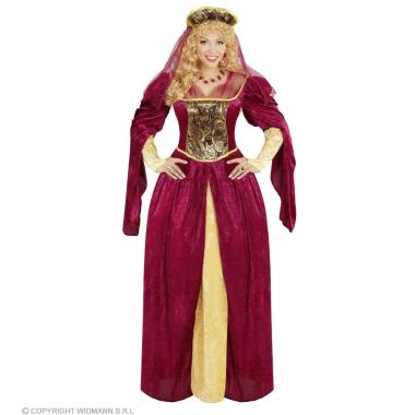 Costume Regina Medievale Bordeaux Donna