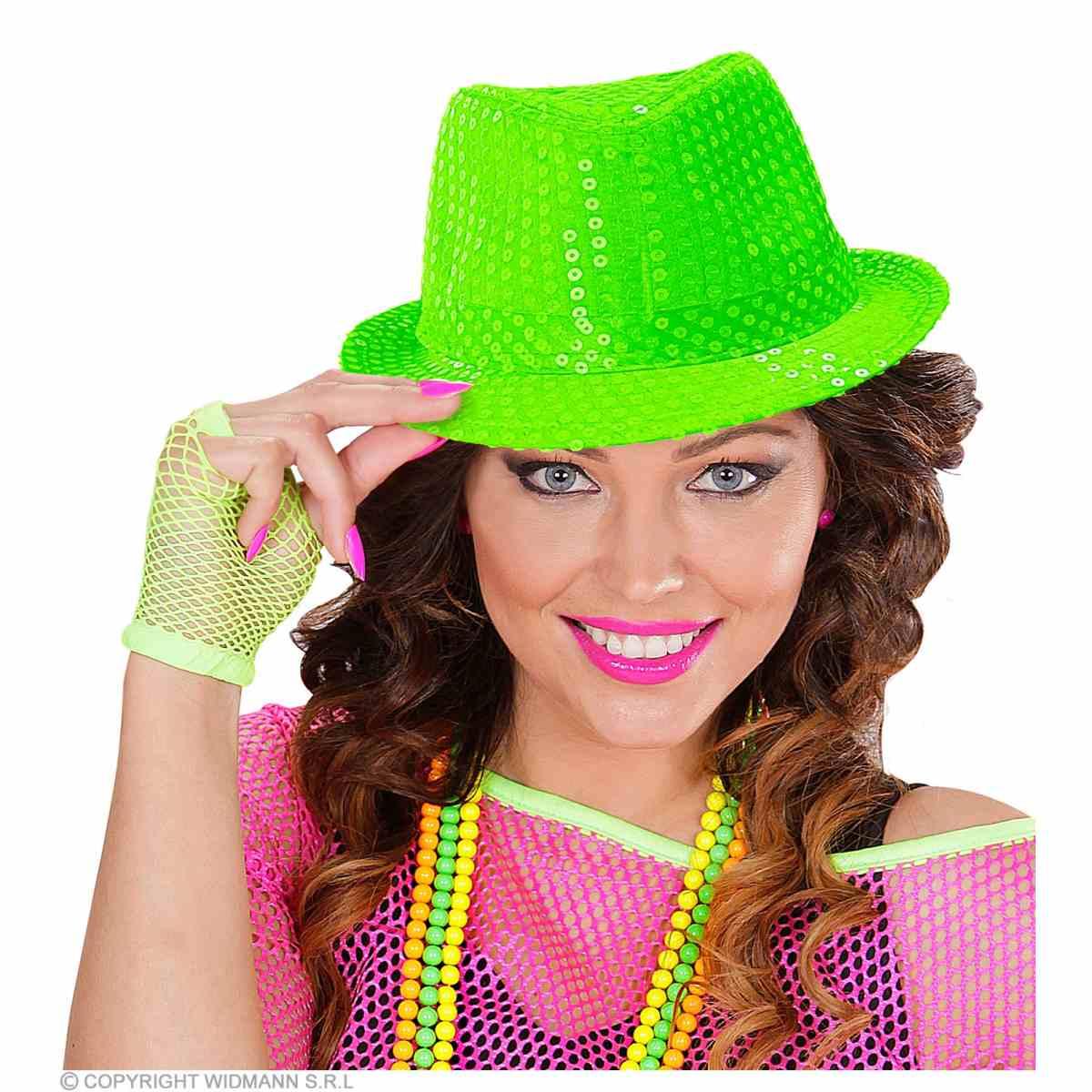 Cappello Borsalino Fedora Verde con Paillettes