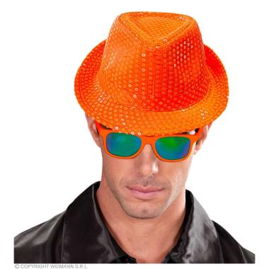 Cappello Borsalino Fedora Arancione con Paillettes