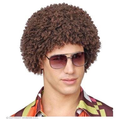 Parrucca Castana Riccia Anni '70/'80 |Widmann