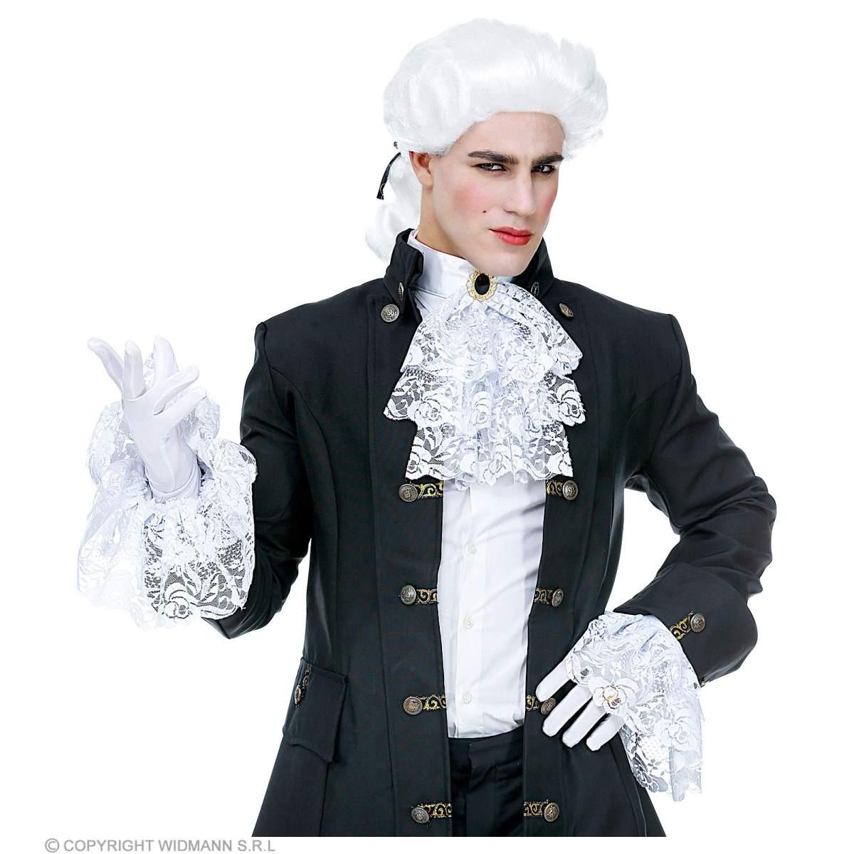 Jabot Tessuto Bianco Pizzo con Polsini |Widmann