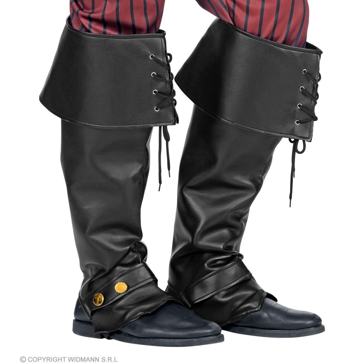 Copri Stivale Similpelle Nero con Stringhe Set pz.2 |Widmann