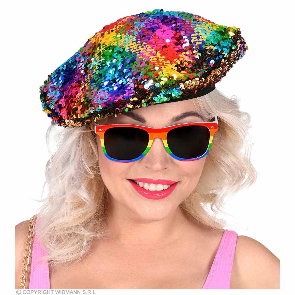 Cappello Basco con Paillettes Multicolor