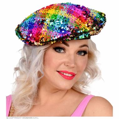 Cappello Basco con Paillettes Multicolor