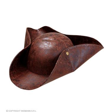 Cappello Tricorno Pirata Similpelle Marrone |Widmann
