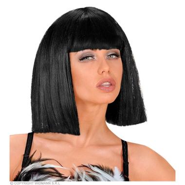 Parrucca Caschetto Nera Liscia con Frangia Show Girl |Widmann