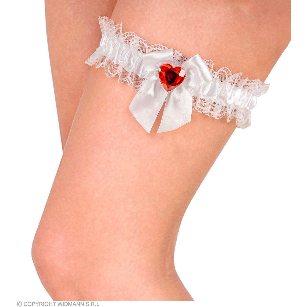 Giarrettiera Bianca con Cuore Rosso 306 |Widmann