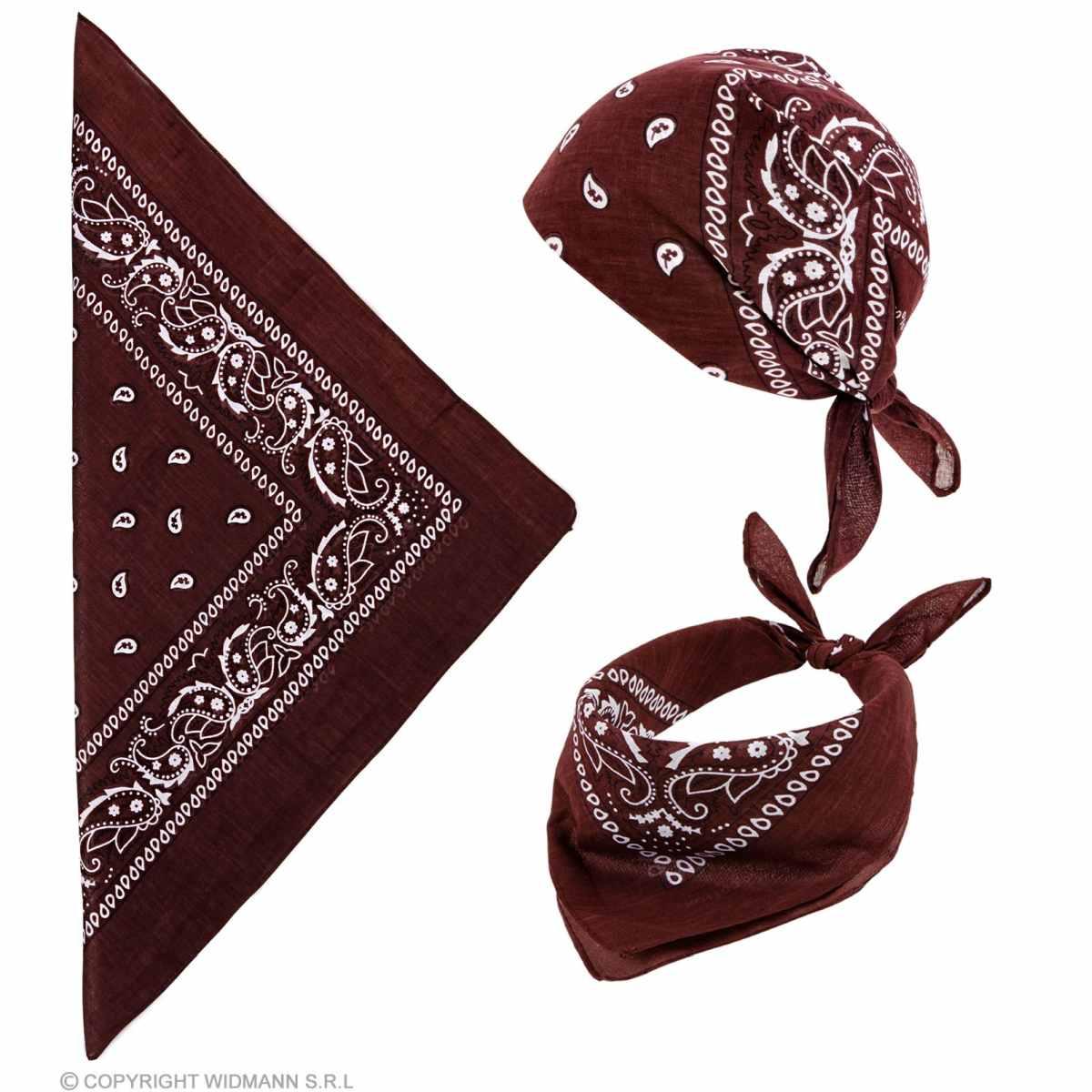 Bandana Foulard Cowboy Marrone cm.55x55 |Widmann