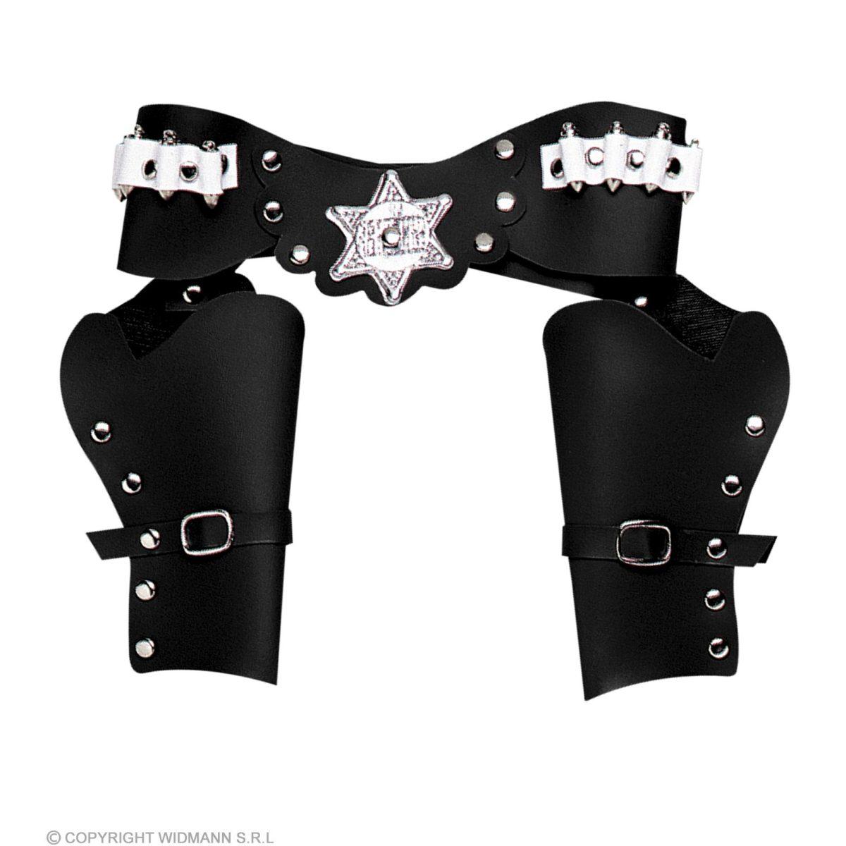 Cinturone Cowboy Fonfina 2 Posti Similpelle Nera |Widmann