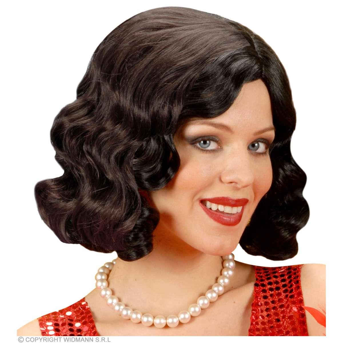 Parrucca Nera Anni '20 Caschetto Riccia |Widmann