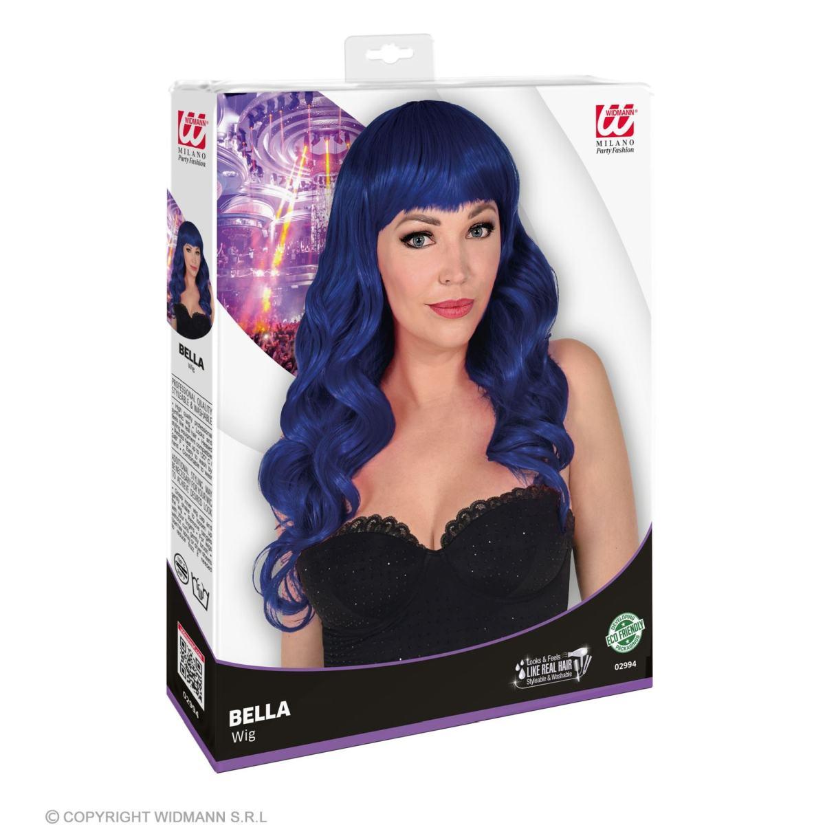 Parrucca Blu Mossa con Frangia |Widmann