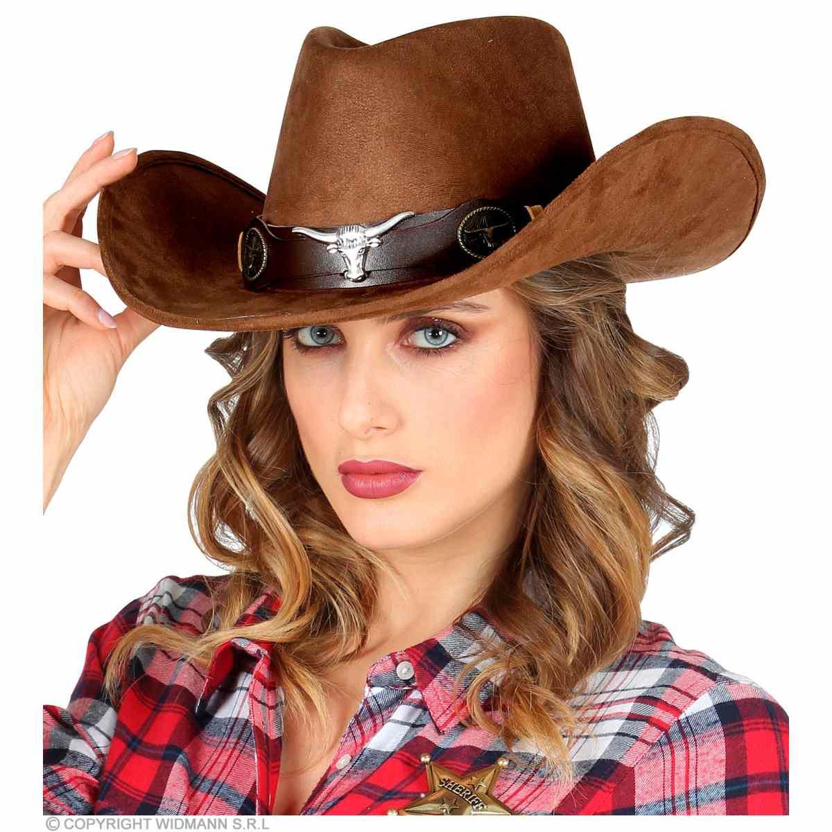 Cappello Cowboy Lusso Scamosciato Marrone 653 |Widmann