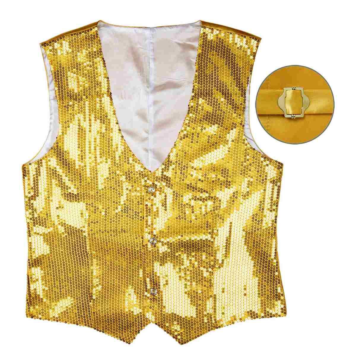 Costume Gilet Oro con Paillettes |Widmann