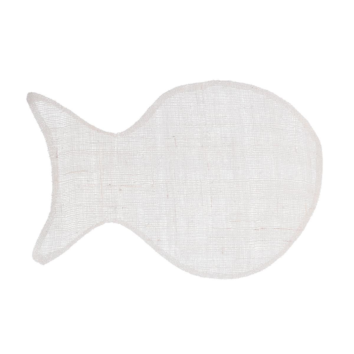 Tovaglietta Tessuto Mare Pesce Bianco cm.30x45h0,5 | Vacchetti