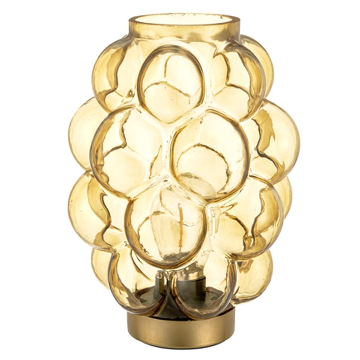 Lampada Tavolo Led Vetro Bubble Gialla cm.20 | Montemaggi