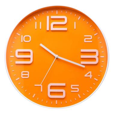 Orologio Parete Plastica Arancione Tondo cm.Ø35