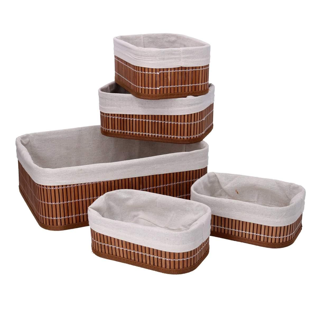 Cesto Vimini Rettangolare Bamb con Fodera cm.23x16xh10 | Vacchetti