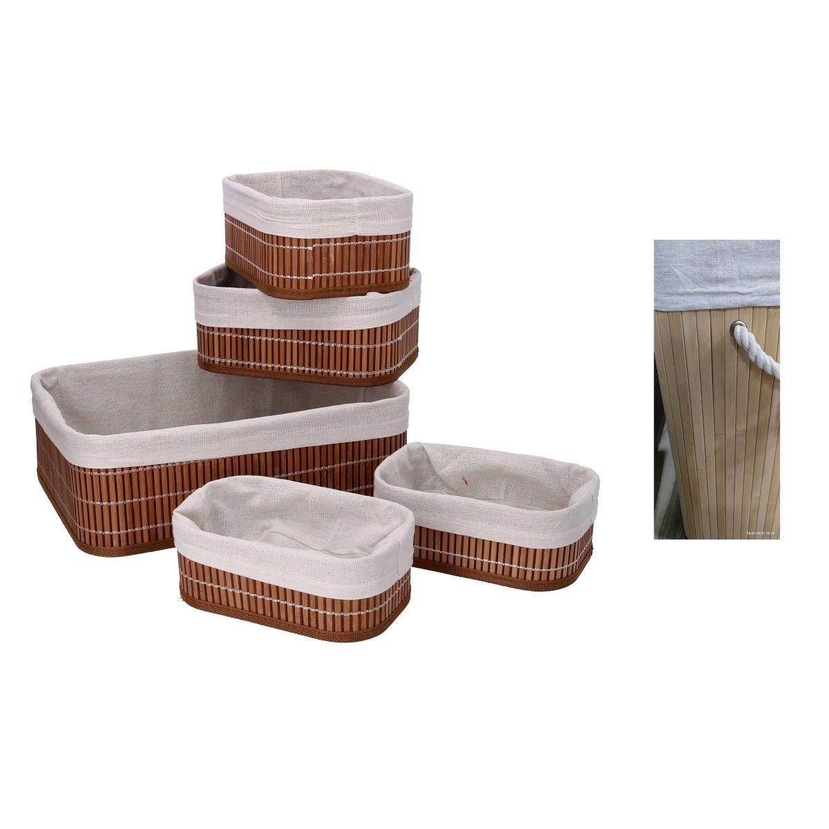 Cesto Vimini Rettangolare Bamb con Fodera cm.36x26xh12 | Vacchetti