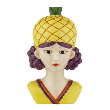 Vaso Ceramica Girl Fruit Ananas cm.Ø10x18