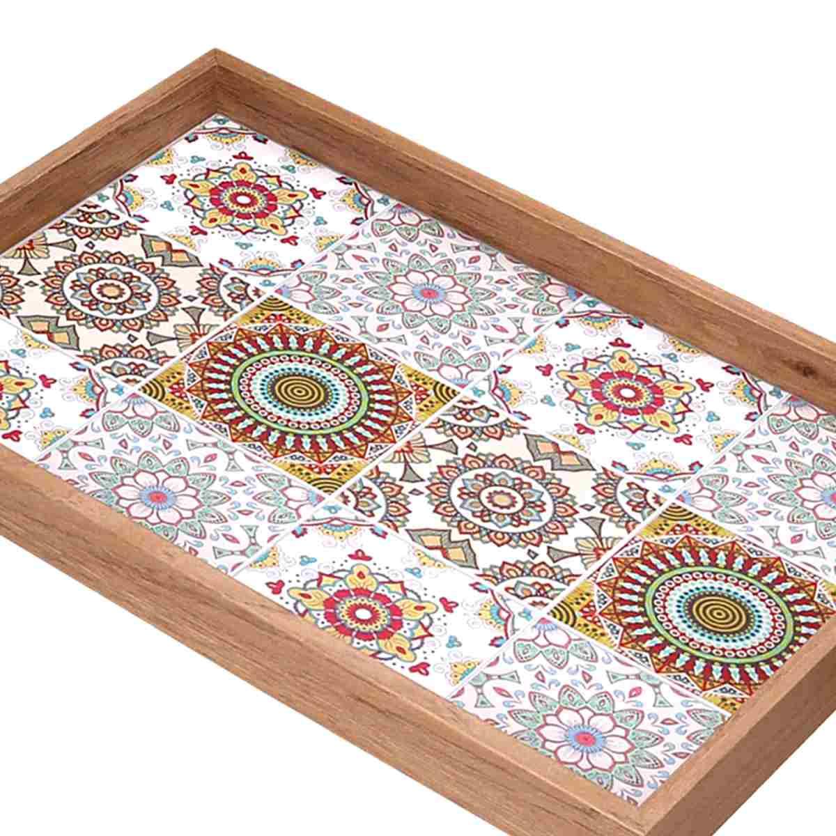 Vassoio Legno Rettangolare Crema con Bordo Naturale cm.42x27xh3,5 | Vacchetti