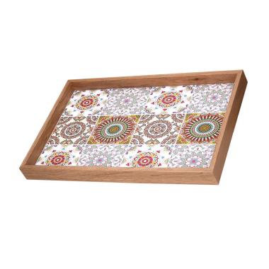 Vassoio Legno Rettangolare Crema con Bordo Naturale cm.42x27xh3,5 | Vacchetti