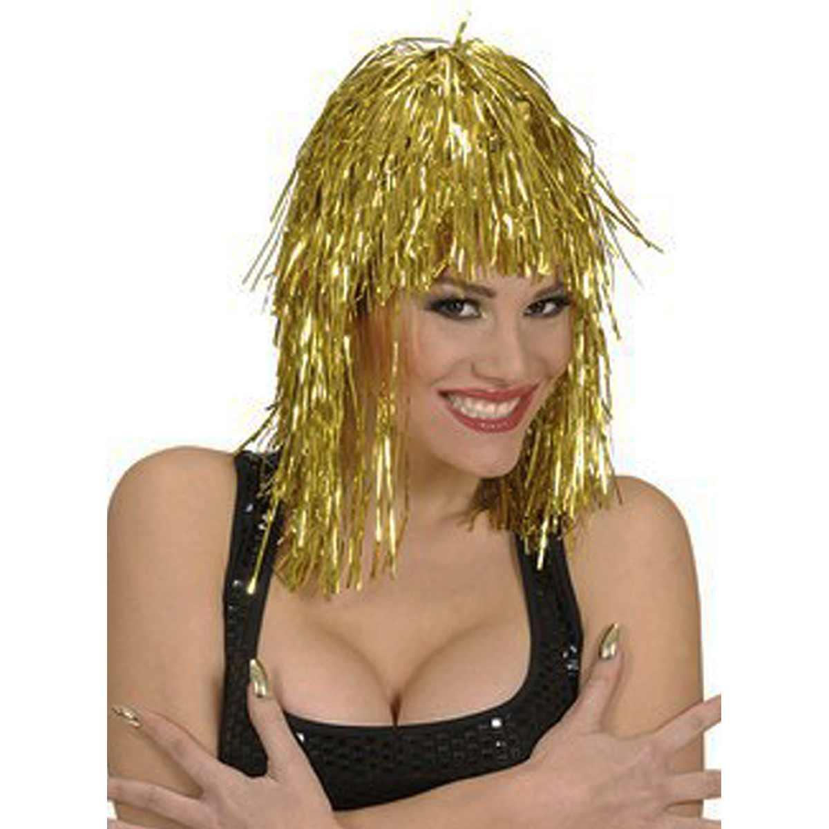 Parrucca Disco Laminiata con Frangia 6 Colori |Widmann