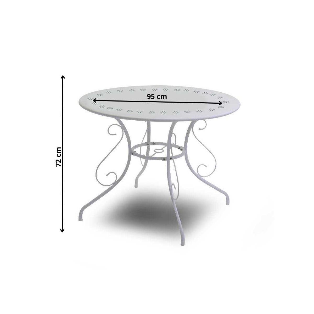 Tavolo Metallo New Old Bianco Crema Tondo cm.Ã˜95H72 | Vacchetti