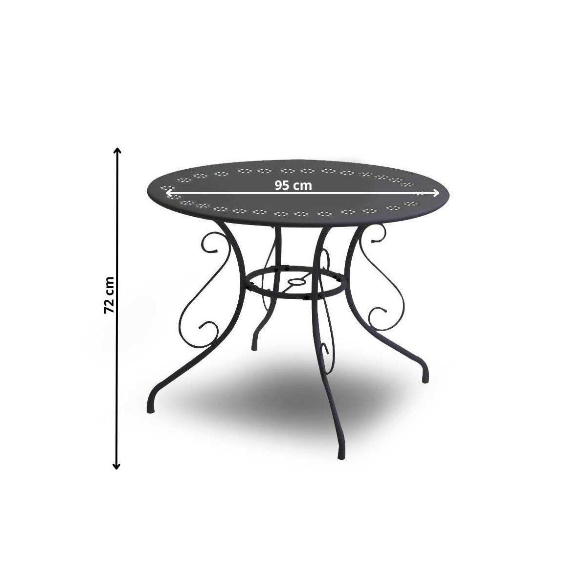 Tavolo Metallo New Old Antracite Chiaro Tondo cm.Ã˜95H72 | Vacchetti