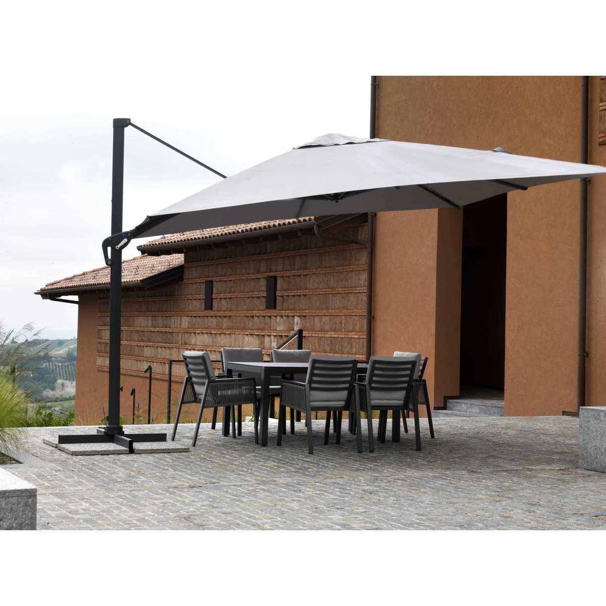 Ombrellone Alluminio Montana 3X3H2,65M Grigio Palo Laterale | Vacchetti