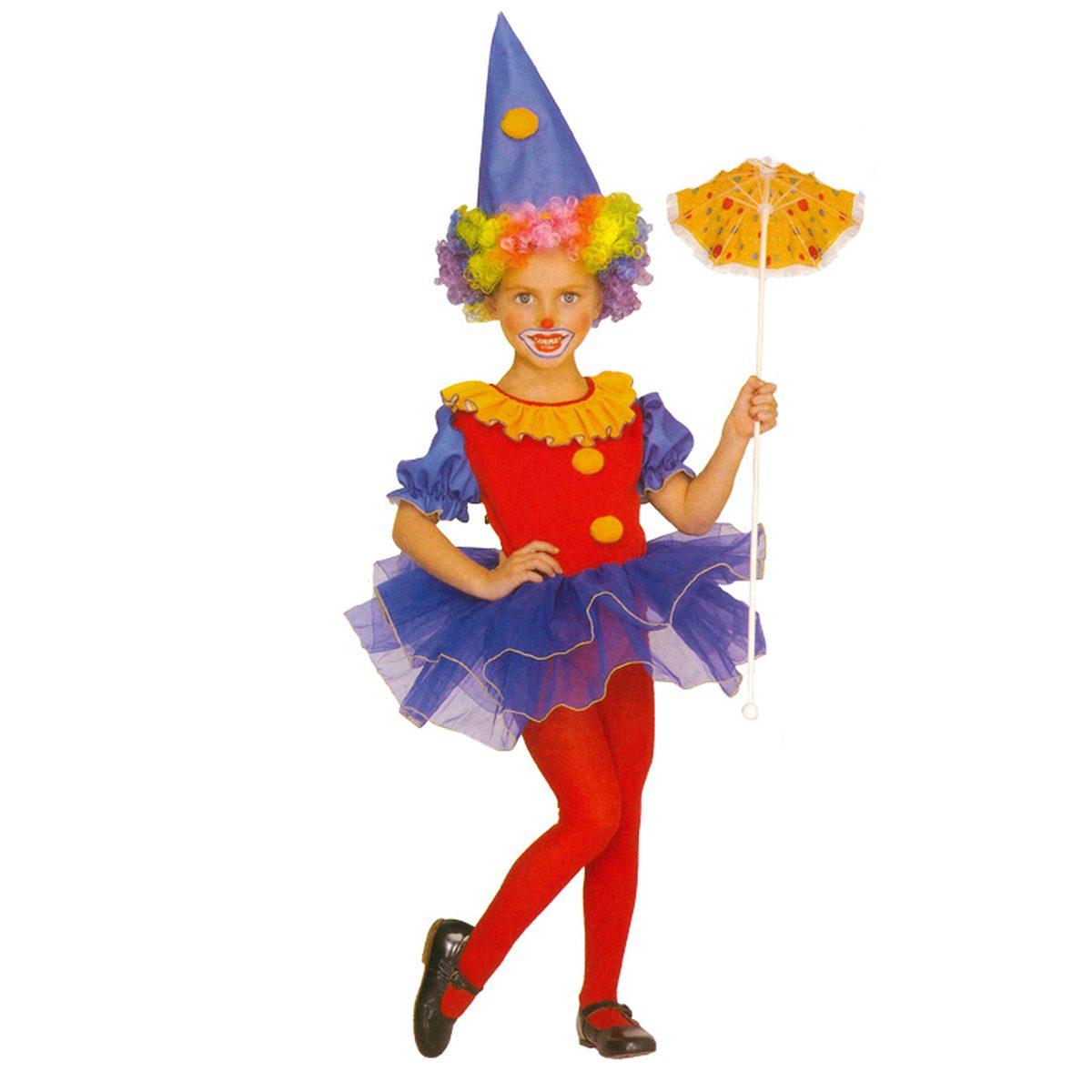 W WIDMANN MILANO Costume Da Ballerina Clown Per Bambina - Tutù E Cappello Inclusi, Taglia 110 Cm (3-4 Anni), Perfetto Per Carnevale E Feste A Tema Circo