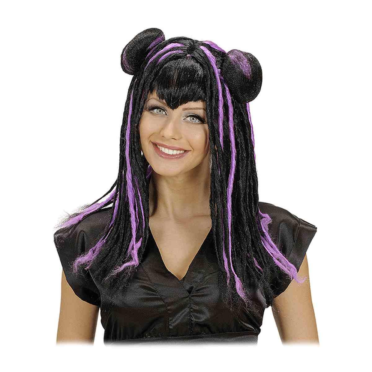 Parrucca Mitsuko Nera 4 Colori |Widmann