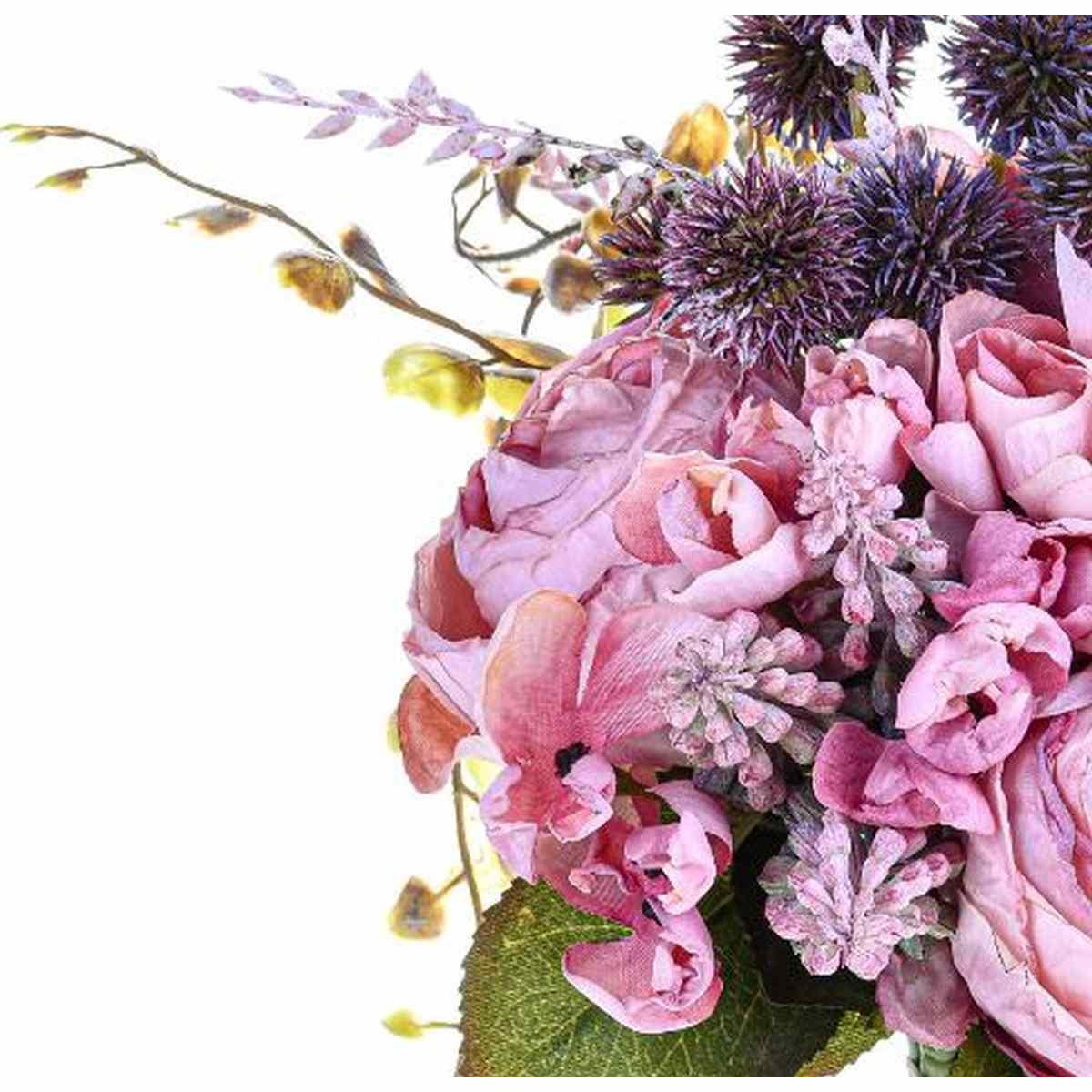 Bouquet Fiori Misti Artificiali Rosa cm.33