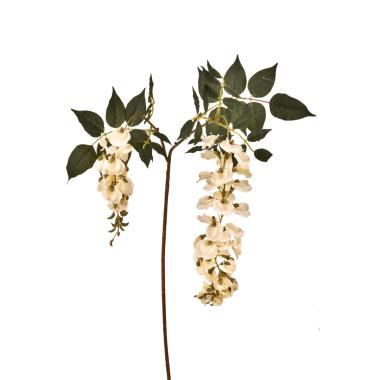 Fiore Artificiale Ramo Glicine Bianco cm.102