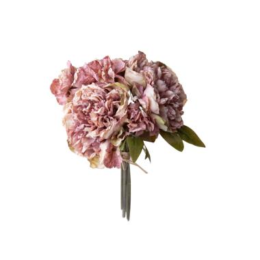 Fiore Artificiale Bouquet Peonia Rosa cm.30