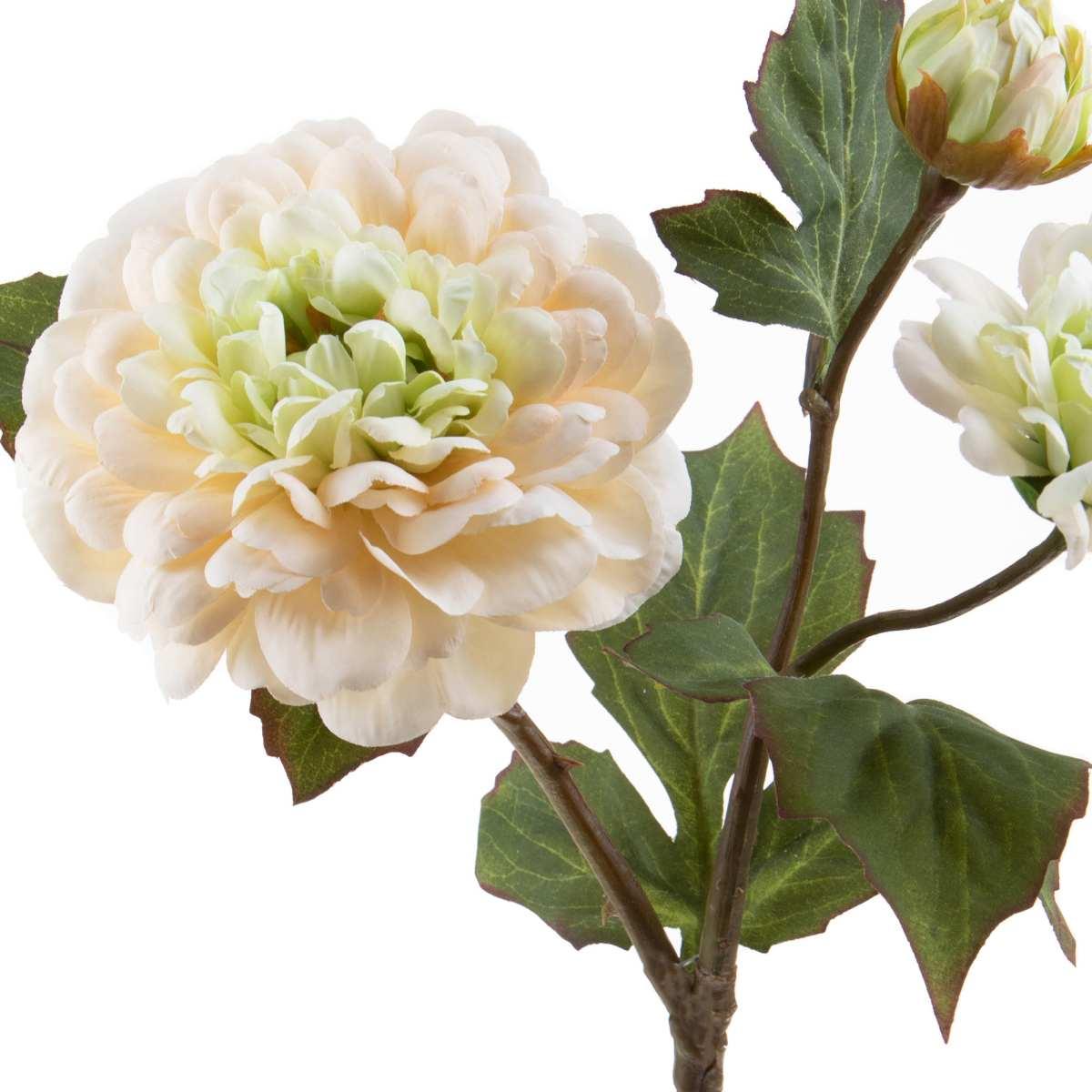 Fiore Artificiale Dalia Bianco Crema cm.59