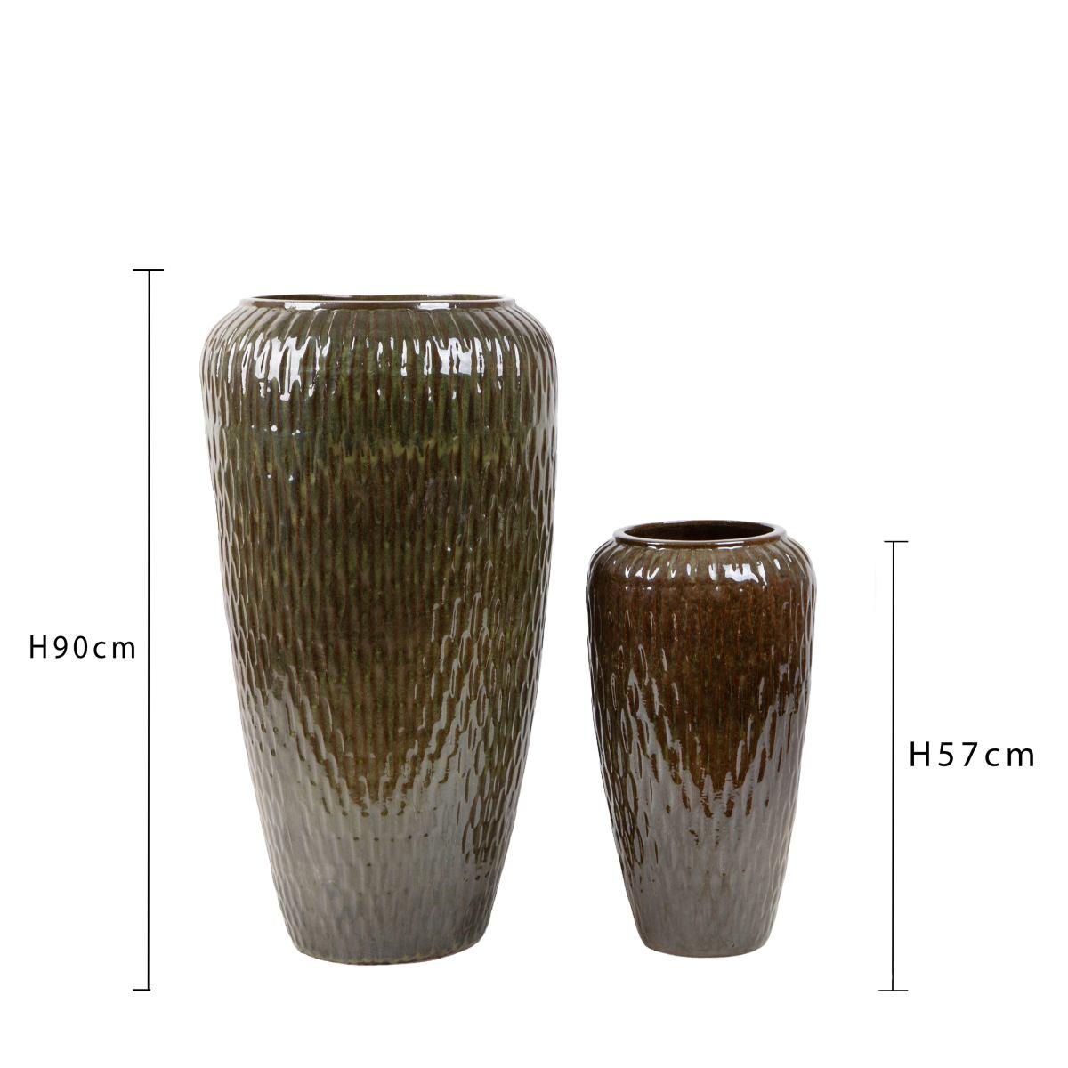 Vaso Ceramica Cono Verde cm.48x90