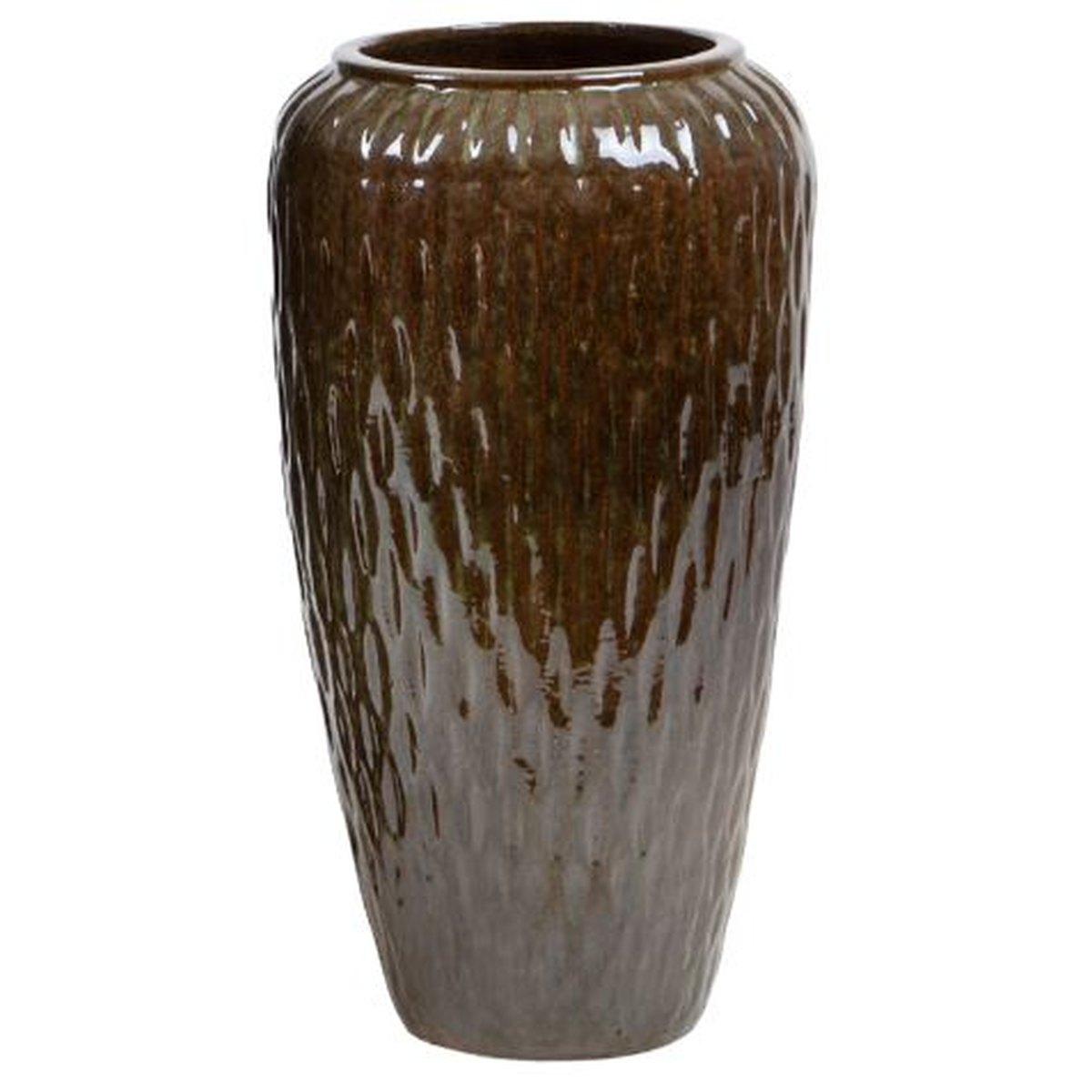 Vaso Ceramica Cono Verde con Bordo cm.31x57 | Bianchi Dino