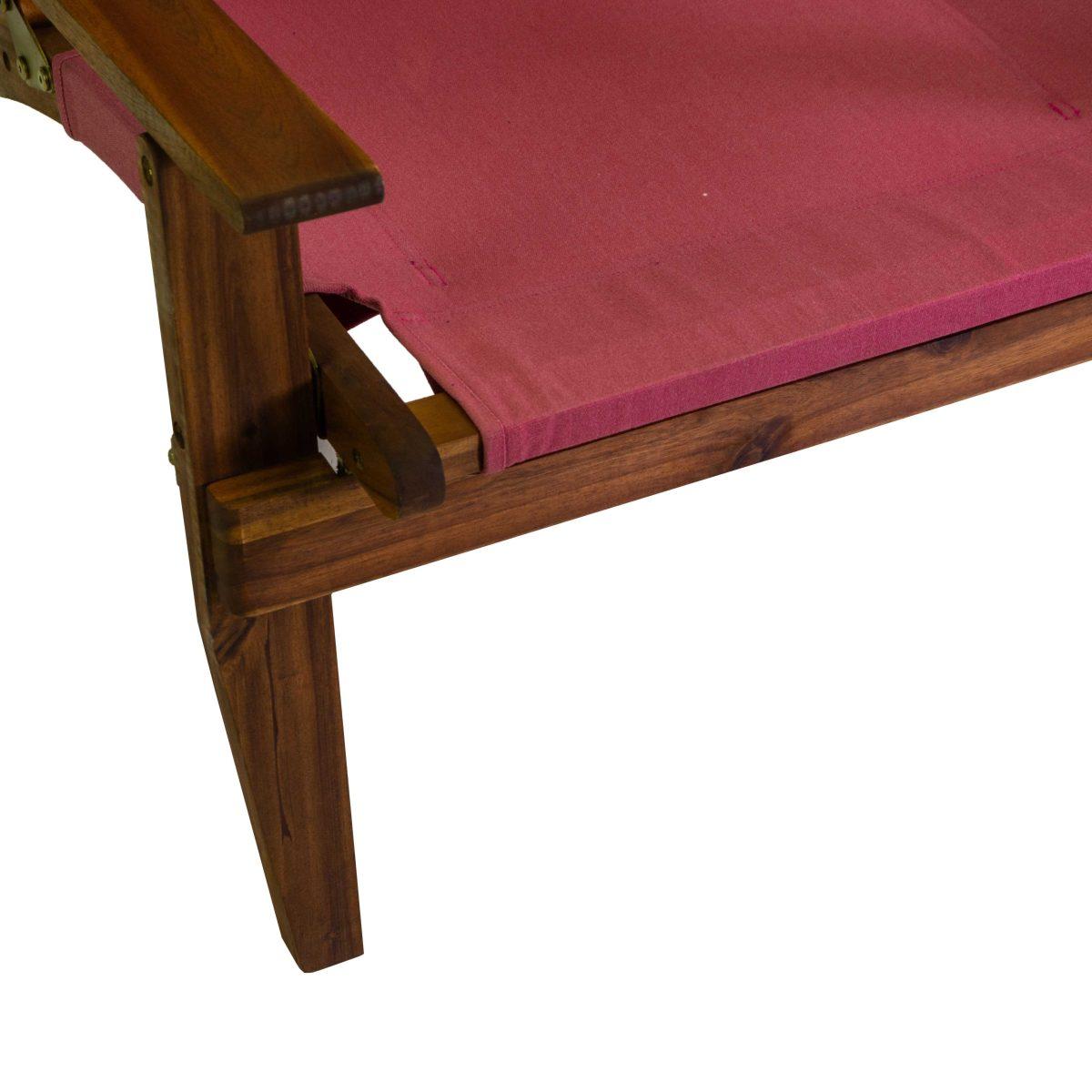 Poltrona Diane Legno Acacia con Tessuto Rosso cm.76x89xh91 | Vacchetti