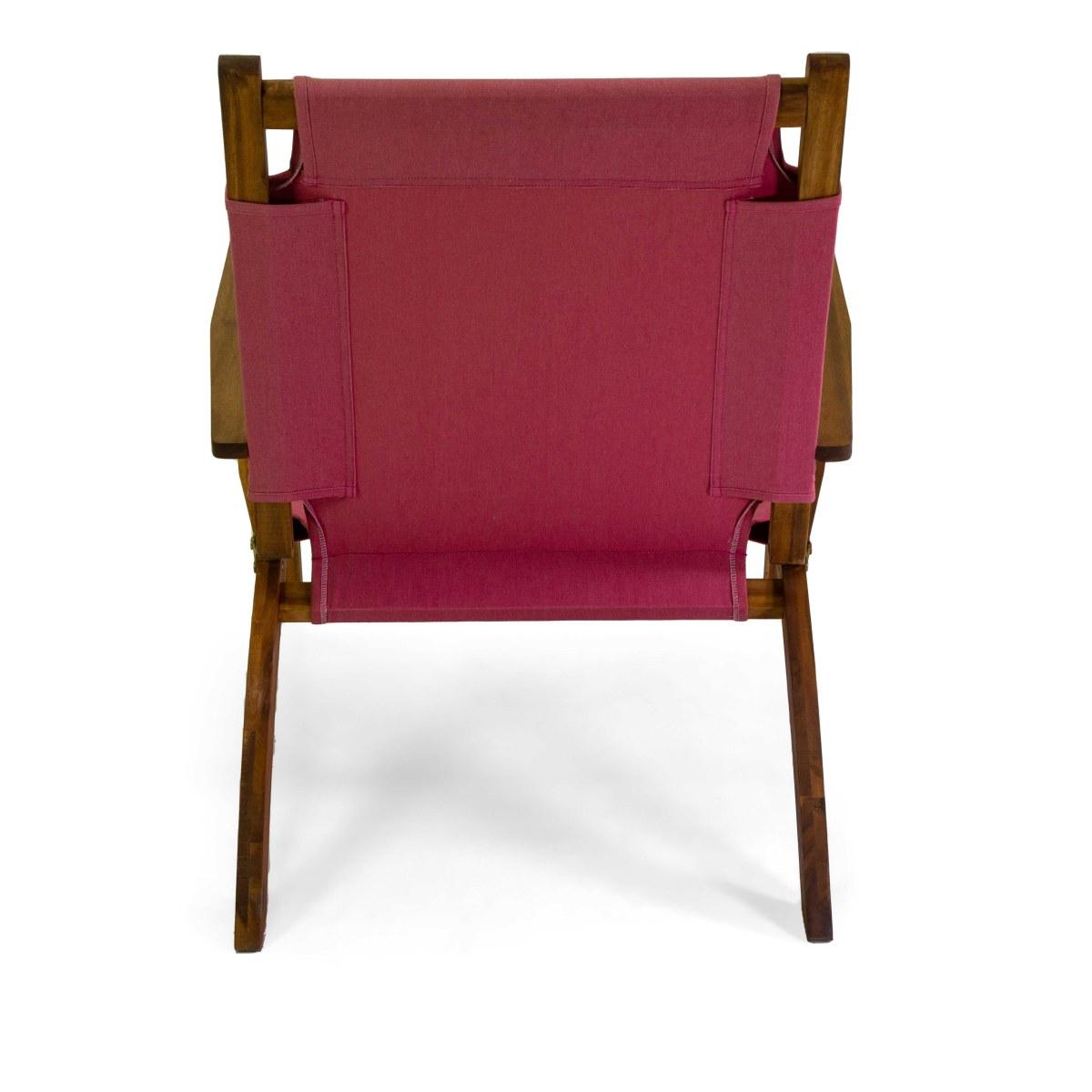 Poltrona Diane Legno Acacia con Tessuto Rosso cm.76x89xh91 | Vacchetti