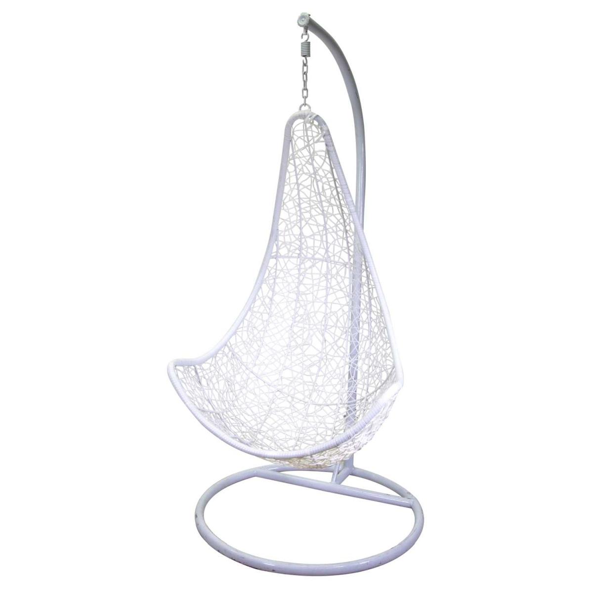 Dondolo Pensile Rialto Bianco con Supporto e Cuscino Arancione cm.82x65h124 | Vacchetti