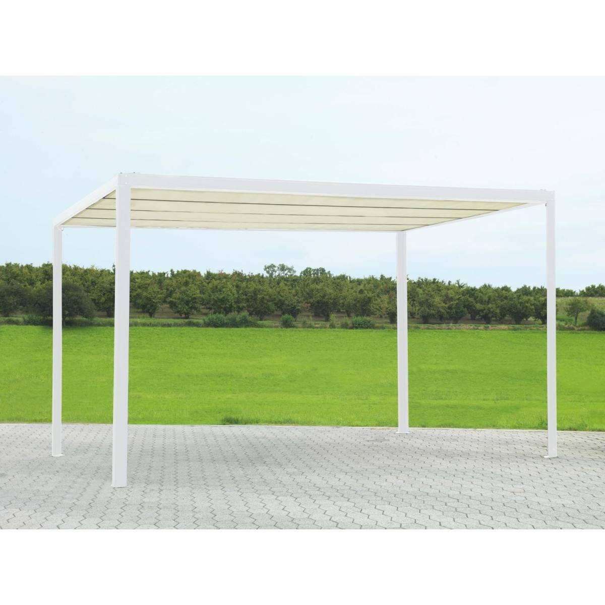 Gazebo Pergola Alluminio Milwaukee Bianco con Telo Elettrico M3x3h2,3 | Vacchetti
