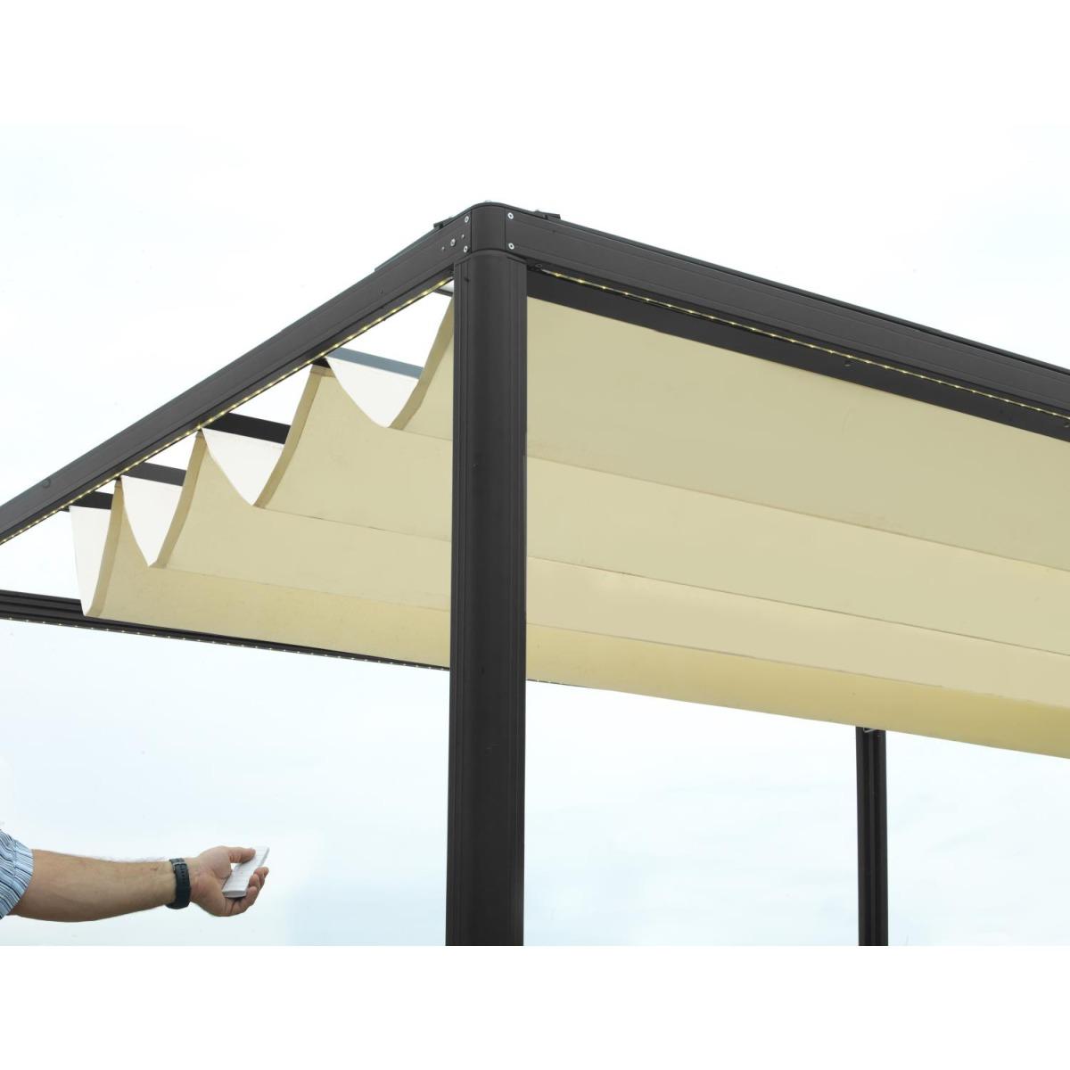 Gazebo Pergola Alluminio Milwaukee Nerocon Telo Elettrico M3x3h2,3 | Vacchetti