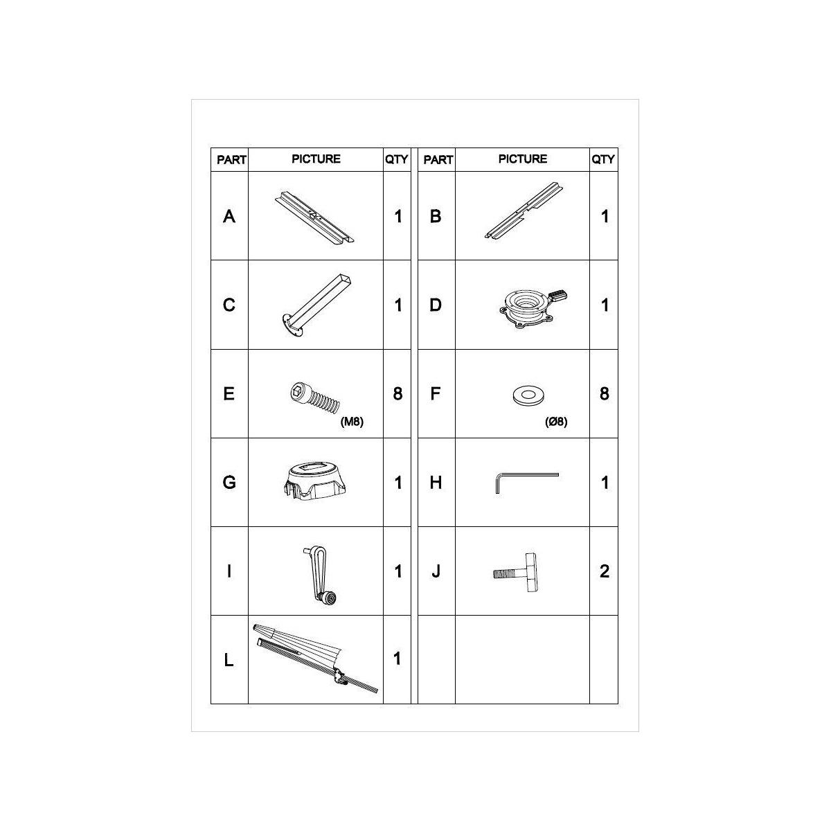 Ombrellone Alluminio Montana 4x4h2,95 Bianco Palo Laterale | Vacchetti